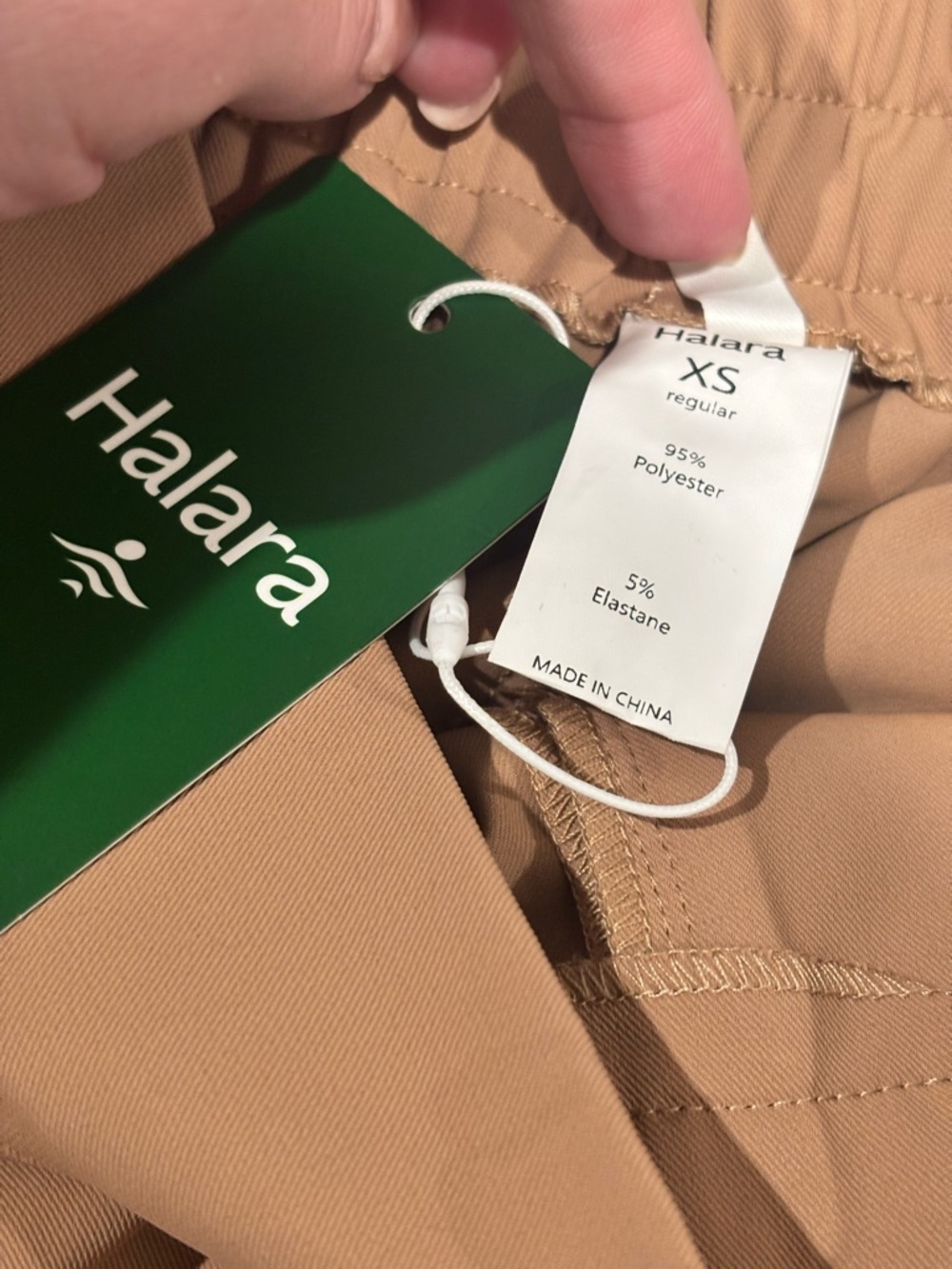 NWT Halara High Waisted Pocket Wide Leg Work Pants XS Tan Office Casual - Picture 7 of 7